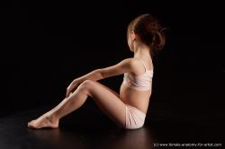 Underwear Woman White Sitting poses - ALL Slim long brown Sitting poses - simple Standard Photoshoot  Academic