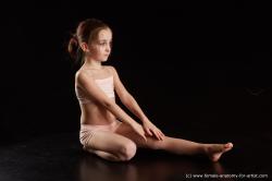 Underwear Woman White Sitting poses - ALL Slim long brown Sitting poses - simple Standard Photoshoot  Academic