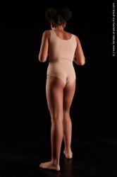 Underwear Woman Black Standing poses - ALL Slim medium black Standard Photoshoot  Academic