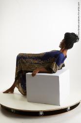 Casual Woman Black Laying poses - ALL Slim Laying poses - on back dreadlocks black Standard Photoshoot Academic