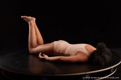 Underwear Woman Black Laying poses - ALL Slim Laying poses - on stomach medium black Standard Photoshoot  Academic