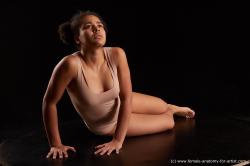 Underwear Woman Black Laying poses - ALL Average Laying poses - on side medium black Standard Photoshoot  Academic
