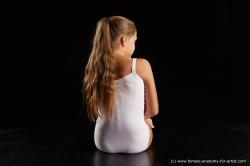 Underwear Woman White Sitting poses - ALL Slim long brown Sitting poses - simple Standard Photoshoot  Academic