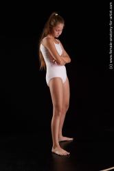 Underwear Woman White Standing poses - ALL Slim long brown Standing poses - simple Standard Photoshoot  Academic