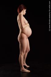 Nude Woman White Standing poses - ALL Pregnant long brown Standing poses - simple Standard Photoshoot Pinup