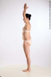 Underwear Yoga poses Woman White Standing poses - ALL Athletic long Standing poses - simple Standard Photoshoot Academic